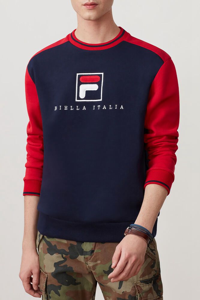 Fila Ventura Sweatshirt Navy - Mens - 73504PBTF